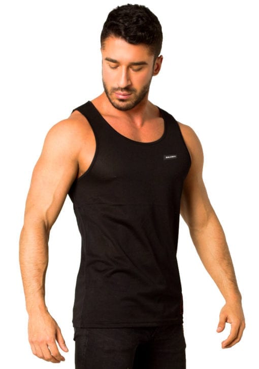 Black mesh tank top for men. Casual and basic fashion -Ruben Galarreta